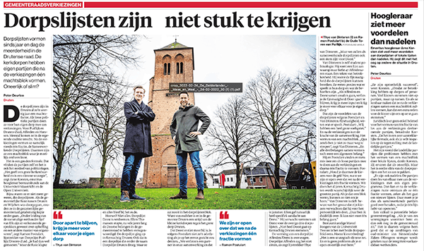 Gelderlander schrijft een mooi artikel over onze partij